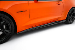 Seitenschweller Ansatz Cup Leisten V.2 passend für Chevrolet Camaro SS Mk6 Facelift schwarz Hochglanz