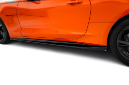 Seitenschweller Ansatz Cup Leisten V.2 passend für Chevrolet Camaro SS Mk6 Facelift schwarz Hochglanz