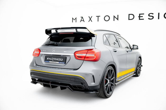 Mittlerer Cup Diffusor Heck Ansatz V.2 passend für Mercedes-Benz GLA 45 AMG X156 schwarz Hochglanz
