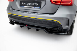 Mittlerer Cup Diffusor DTM Look Heck Ansatz V.2 für Mercedes-Benz GLA 45 AMG X156 schwarz Hochglanz