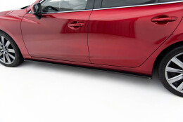 Seitenschweller Ansatz Cup Leisten passend für Mazda 6 Limousine Mk3 Facelift schwarz Hochglanz