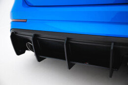 Street Pro Heckschürze Heck Ansatz Diffusor V.2 passend für Ford Focus RS Mk3 SCHWARZ