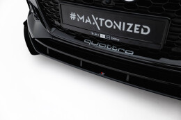 Street Pro Cup Spoilerlippe Front Ansatz passend für Audi RS5 Coupe / Sportback F5 SCHWARZ+ HOCHGLANZ FLAPS
