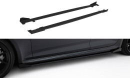 Street Pro Seitenschweller Ansatz Cup Leisten + Flaps für Audi RS5 Sportback F5 schwarz Hochglanz