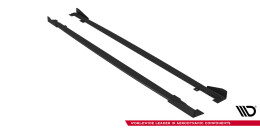 Street Pro Seitenschweller Ansatz Cup Leisten + Flaps für Audi RS5 Sportback F5 schwarz Hochglanz