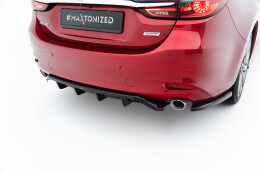 Heck Ansatz Flaps Diffusor V.2 für Mazda 6 Mk3 Facelift schwarz Hochglanz