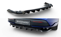 Mittlerer Cup Diffusor DTM Look Heck Ansatz für Porsche Taycan Turbo S Mk1  schwarz Hochglanz