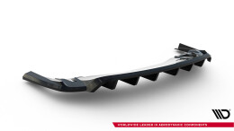 Mittlerer Cup Diffusor Heck Ansatz DTM Look passend für Porsche Taycan Turbo S Mk1 schwarz Hochglanz