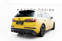 Mittlerer Cup Diffusor Heck Ansatz DTM Look passend für Audi SQ7 Mk2 (4M) Facelift schwarz Hochglanz