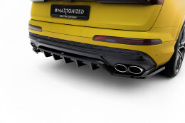 Mittlerer Cup Diffusor Heck Ansatz DTM Look passend für Audi SQ7 Mk2 (4M) Facelift schwarz Hochglanz