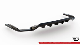 Mittlerer Cup Diffusor Heck Ansatz DTM Look passend für Audi SQ7 Mk2 (4M) Facelift schwarz Hochglanz