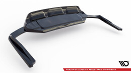 Mittlerer Cup Diffusor Heck Ansatz DTM Look passend für Audi SQ7 Mk2 (4M) Facelift schwarz Hochglanz
