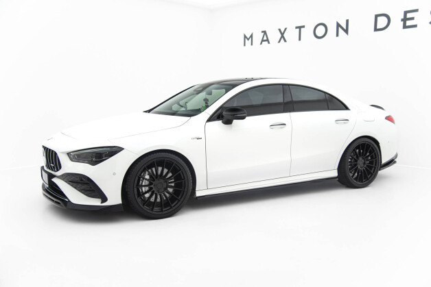 Seitenschweller Ansatz Cup Leisten passend für Mercedes-AMG CLA 35 / 45 Coupe / Shooting Brake C118 Facelift / X118 Facelift schwarz Hochglanz