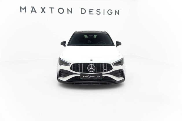 Cup Spoilerlippe Front Ansatz für Mercedes-AMG CLA 35 Coupe / Shooting Brake C118 Facelift / X118 Facelift schwarz Hochglanz
