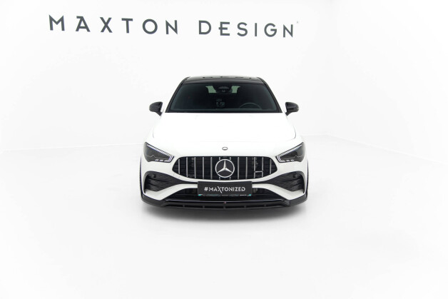 Cup Spoilerlippe Front Ansatz passend für Mercedes-AMG CLA 35 Coupe / Shooting Brake C118 Facelift / X118 Facelift schwarz Hochglanz