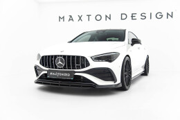Cup Spoilerlippe Front Ansatz für Mercedes-AMG CLA 35 Coupe / Shooting Brake C118 Facelift / X118 Facelift schwarz Hochglanz
