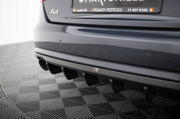 Heck Ansatz Diffusor passend für Audi A4 B8 Facelift (Einzelauspuff li. re.) schwarz Hochglanz