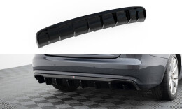Heck Ansatz Diffusor passend für Audi A4 B8 Facelift (Version ohne Auspuff) schwarz Hochglanz