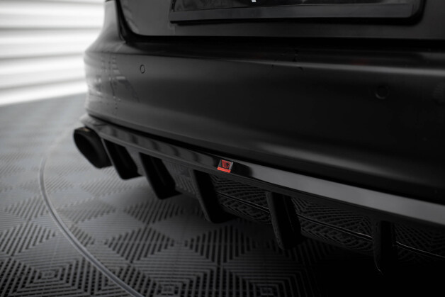 Heck Ansatz Diffusor passend für Audi A7 S-Line C7 schwarz Hochglanz