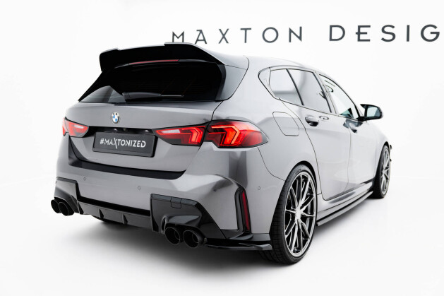 Heck Ansatz Flaps Diffusor V.4 passend für BMW M135i F70 schwarz Hochglanz