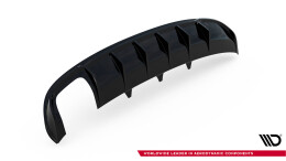 Heck Ansatz Diffusor passend für Audi A4 S-Line Limousine / Avant B8 (Doppelauspuff li.) schwarz Hochglanz