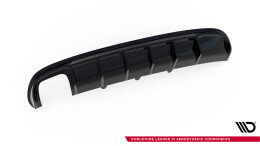 Heck Ansatz Diffusor passend für Audi A4 S-Line Limousine / Avant B8 (Doppelauspuff li.) schwarz Hochglanz