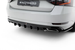 Heck Ansatz Diffusor passend für Skoda Superb Liftback / Combi Mk3 schwarz Hochglanz