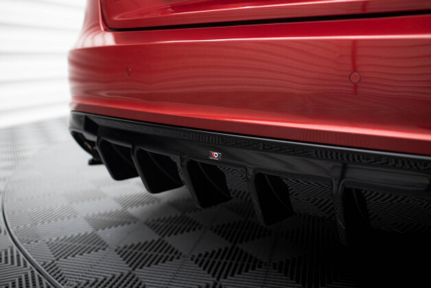 Heck Ansatz Diffusor passend für Audi S5 Sportback 8T schwarz Hochglanz