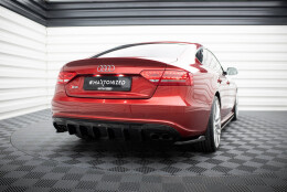 Heck Ansatz Diffusor passend für Audi S5 Sportback 8T schwarz Hochglanz