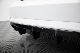 Heck Ansatz Diffusor passend für Audi A3 Limousine 8V Facelift (Einzelauspuff li. re.) schwarz Hochglanz