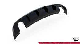 Street+ Heck Ansatz Diffusor passend für Audi A3 Limousine 8V FL (Einzelauspuff li. re.) schwarz Hochglanz