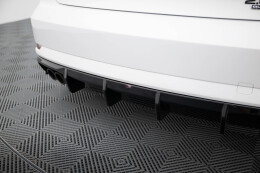 Heck Ansatz Diffusor passend für Audi A3 Limousine 8V Facelift (Doppelauspuff li.) schwarz Hochglanz