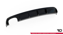 Heck Ansatz Diffusor passend für Audi A3 Limousine 8V Facelift (Doppelauspuff li.) schwarz Hochglanz