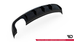 Street+ Heck Ansatz Diffusor passend für Audi A3 Limousine 8V FL (Doppelauspuff li.) schwarz Hochglanz