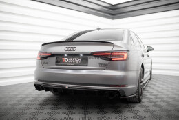 Heck Ansatz Diffusor passend für Audi A4 S-line B9 (Einzelauspuff li. re.) schwarz Hochglanz