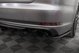Heck Ansatz Diffusor passend für Audi A4 S-line B9 (Einzelauspuff li. re.) schwarz Hochglanz