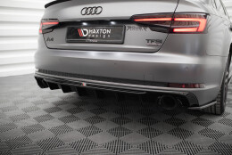 Heck Ansatz Diffusor passend für Audi A4 S-line B9 (Einzelauspuff li. re.) schwarz Hochglanz