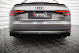 Heck Ansatz Diffusor passend für Audi A4 S-line B9 (Einzelauspuff li. re.) schwarz Hochglanz
