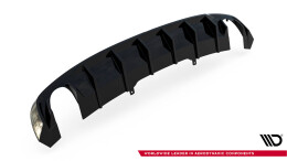 Heck Ansatz Diffusor passend für Audi A4 S-line B9 (Einzelauspuff li. re.) schwarz Hochglanz