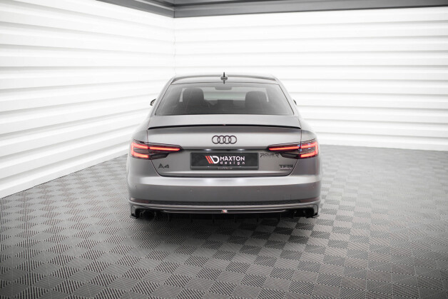 Heck Ansatz Diffusor passend für Audi A4 S-line B9 (Einzelauspuff li.) schwarz Hochglanz