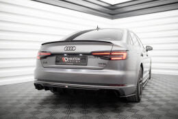 Heck Ansatz Diffusor passend für Audi A4 S-line B9 (Einzelauspuff li.) schwarz Hochglanz