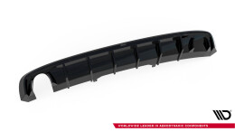 Heck Ansatz Diffusor passend für Audi A4 S-line B9 (Einzelauspuff li.) schwarz Hochglanz