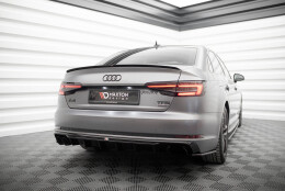 Heck Ansatz Diffusor passend für Audi A4 S-line B9 (Doppelauspuff li.) schwarz Hochglanz