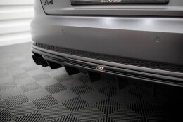 Heck Ansatz Diffusor passend für Audi A4 S-line B9 (Doppelauspuff li.) schwarz Hochglanz