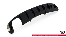 Heck Ansatz Diffusor passend für Audi A4 S-line B9 (Doppelauspuff li.) schwarz Hochglanz