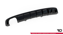 Heck Ansatz Diffusor passend für Audi A4 S-line B9 (Doppelauspuff li.) schwarz Hochglanz