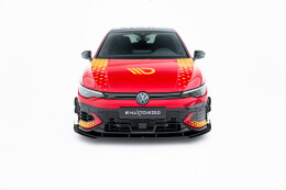 Street Pro Cup Spoilerlippe Front Ansatz für VW Golf GTI Clubsport Mk8 Facelift SCHWARZ+ HOCHGLANZ FLAPS