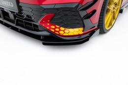 Street Pro Cup Spoilerlippe Front Ansatz für VW Golf GTI Clubsport Mk8 Facelift SCHWARZ+ HOCHGLANZ FLAPS