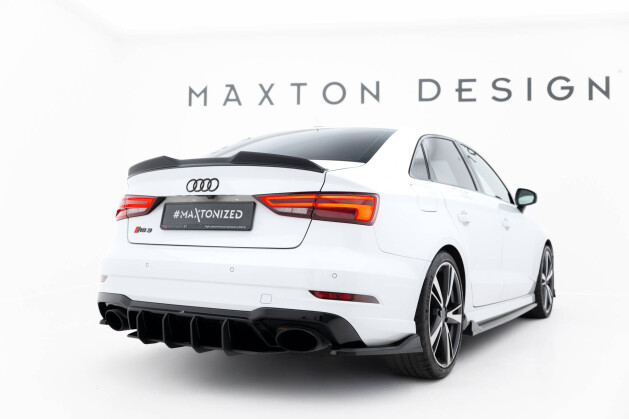 Street Pro Heckschürze Heck Ansatz Diffusor V.2 passend für Audi RS3 Limousine 8V Facelift SCHWARZ