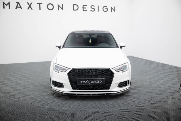 Cup Spoilerlippe Front Ansatz passend für Audi A3 Limousine 8V Facelift schwarz Hochglanz